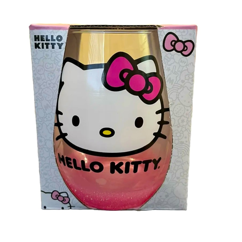 Sanrio Hello Kitty Tear Drop Stemless Wine or Juice Glass 20oz